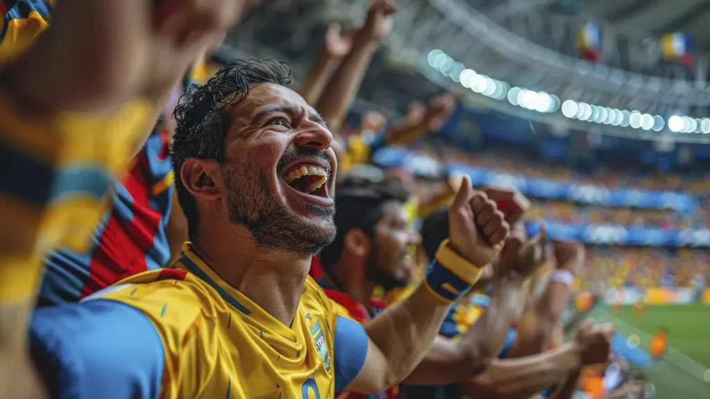 cercado por outros fãs empolgados. Garantir o visto Copa do Mundo 2026 é essencial para viver essa emoção de perto.